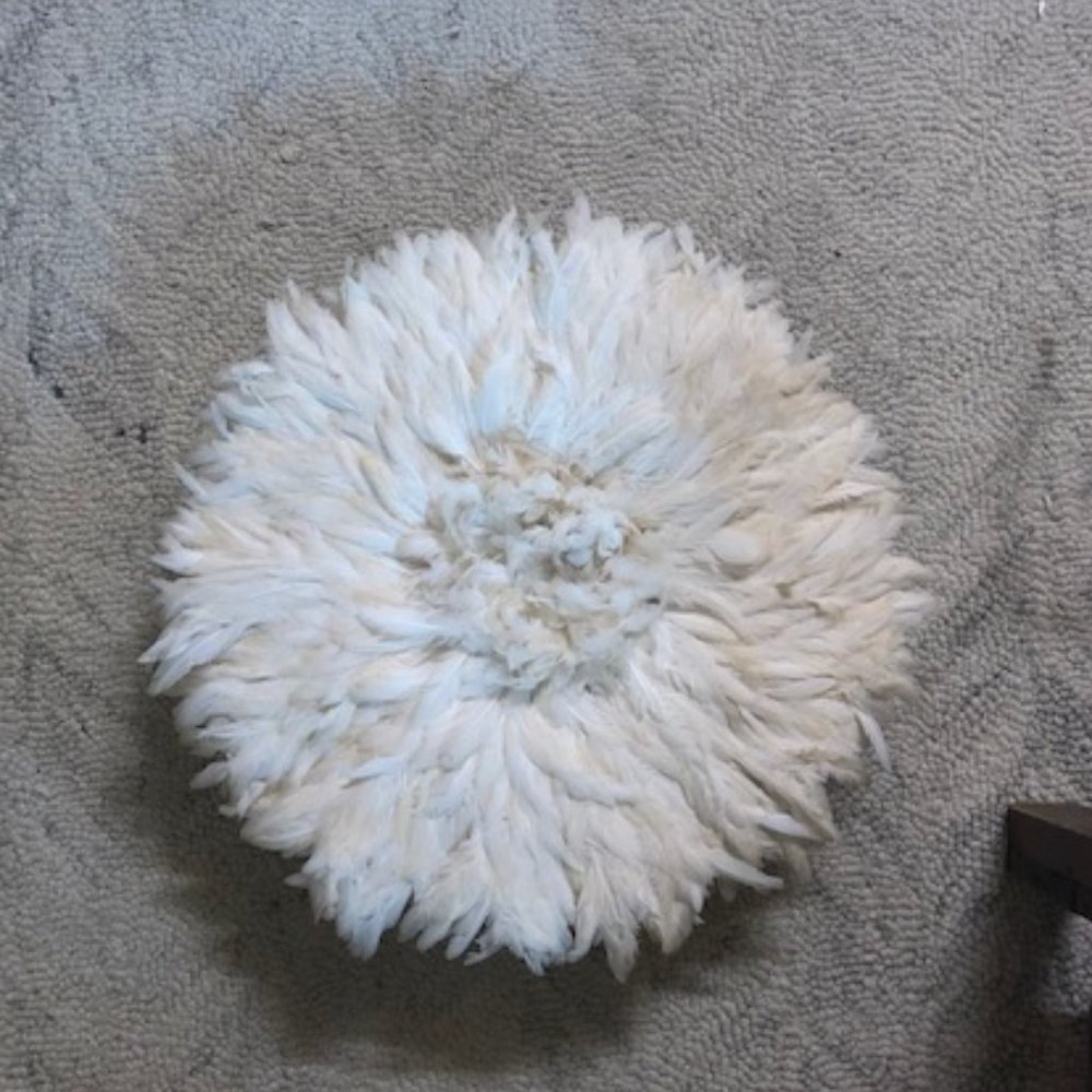 Large Juju Hat (feather wall decor)- ivory